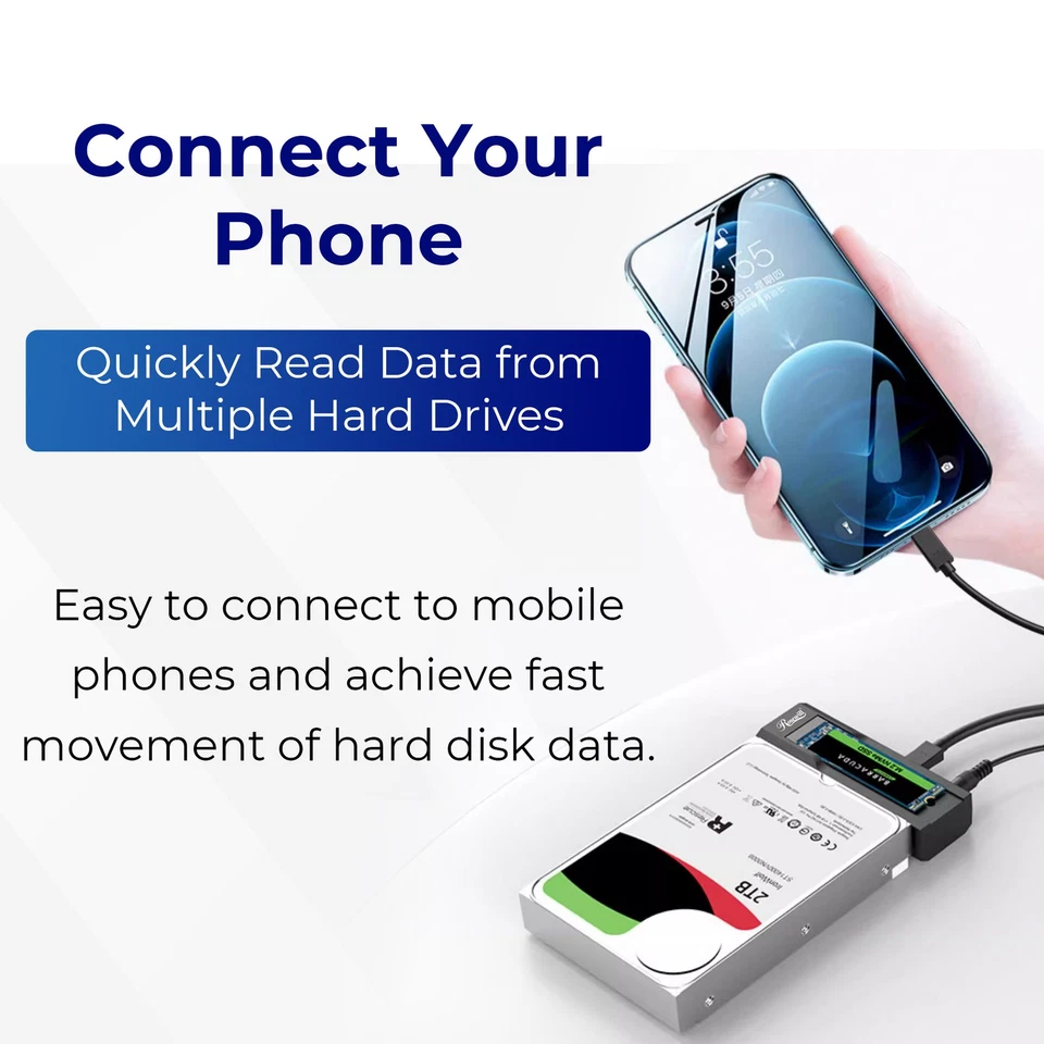 Rosewill NVME to 2.5'' 3.5'' Offline Clone Enclosure,M.2 to SATA SSD HDD Cloner - Image 3 of 4