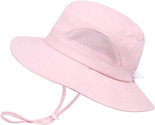 Boy Girl Sun Hat Child Summer Foldable Beach Hats with UPF50 Sun 2-4T Pink