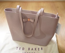 Image of New Ted Baker JJESICA Pale Pink Bow Detail Shopper Bag Leather RRP £129
