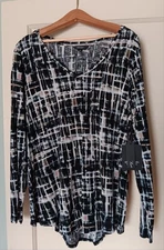 Simply Vera Wang Blouse Shirt New With Tags Size 1X Long Sleeve V-Neck