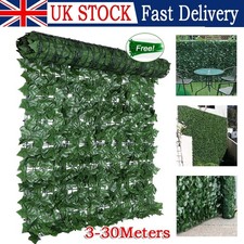3-30M Artificial Hedge Roll Fake Ivy Leaf Garden Fence Privacy Screen Wall Panel