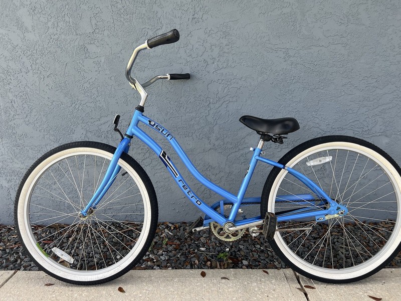 SUN RETRO Beach Cruiser Ladies  Coaster Brake Bike Sz Small Baby Blue NICE ☀️🏝️