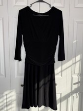 Rekucci Dress Slimming 3/4 Sleeve Fit & Flare Crossover Tummy Control V-Neck 8P