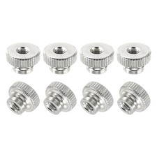 Knurled Thumb Nuts, 24Pcs M4 Carbon Steel Nut High Head Through Hole, Silver