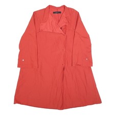 ZARA BASIC Womens Red Giacca XS Cotone Bottoni Chiusura Classico Fit Tinta Unita