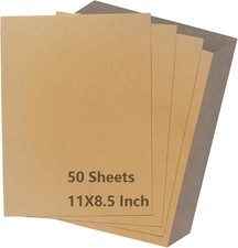 50 Pack Corrugated Cardboard Sheets 8.5x11 Inch, 1.7mm Thick Flat Cardboard Pape