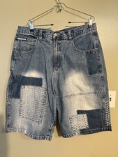 Southpole Y2K Patched Grunge Baggy Shorts Vintage Blue Jean size 38