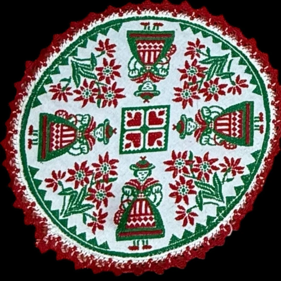 "Lote de 2 posavasos vintage de arte popular con impresión alemana/holandesa/austriaca 8,5""" Foto 2 de 4