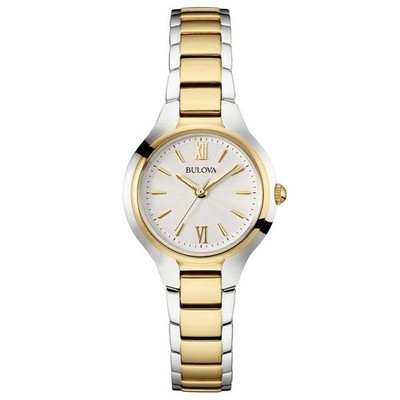 BULOVA Damenuhr, Classic Lady, 28 mm Gehäuse, Quarz, zweifarbig