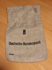 Deutsche Bundesbank Geldsack Münzsack Leinenbeutel 12/88 Vintage Sammler