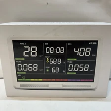16 - 1 Air Quality Monitor Indoor 7" Display 9 AQI+7 AQI Alerts Quality Met READ