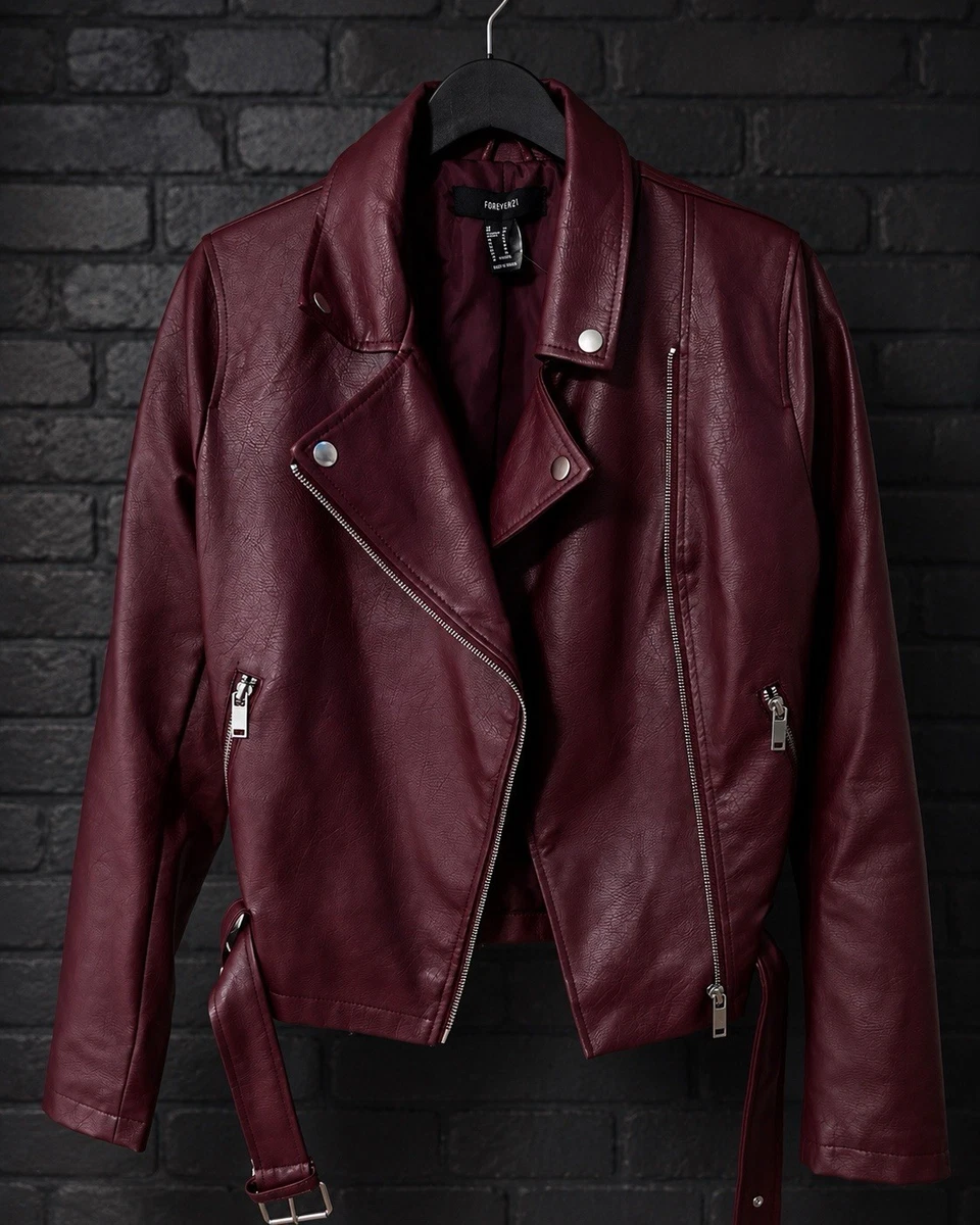 FOREVER 21 Faux Leather Outer Shell Red Coats, Jackets & Vests for