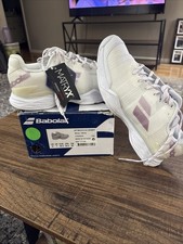 Babolat Jet Mach II AC Womens Size 9 White/White Tennis Shoes Brand New With Box