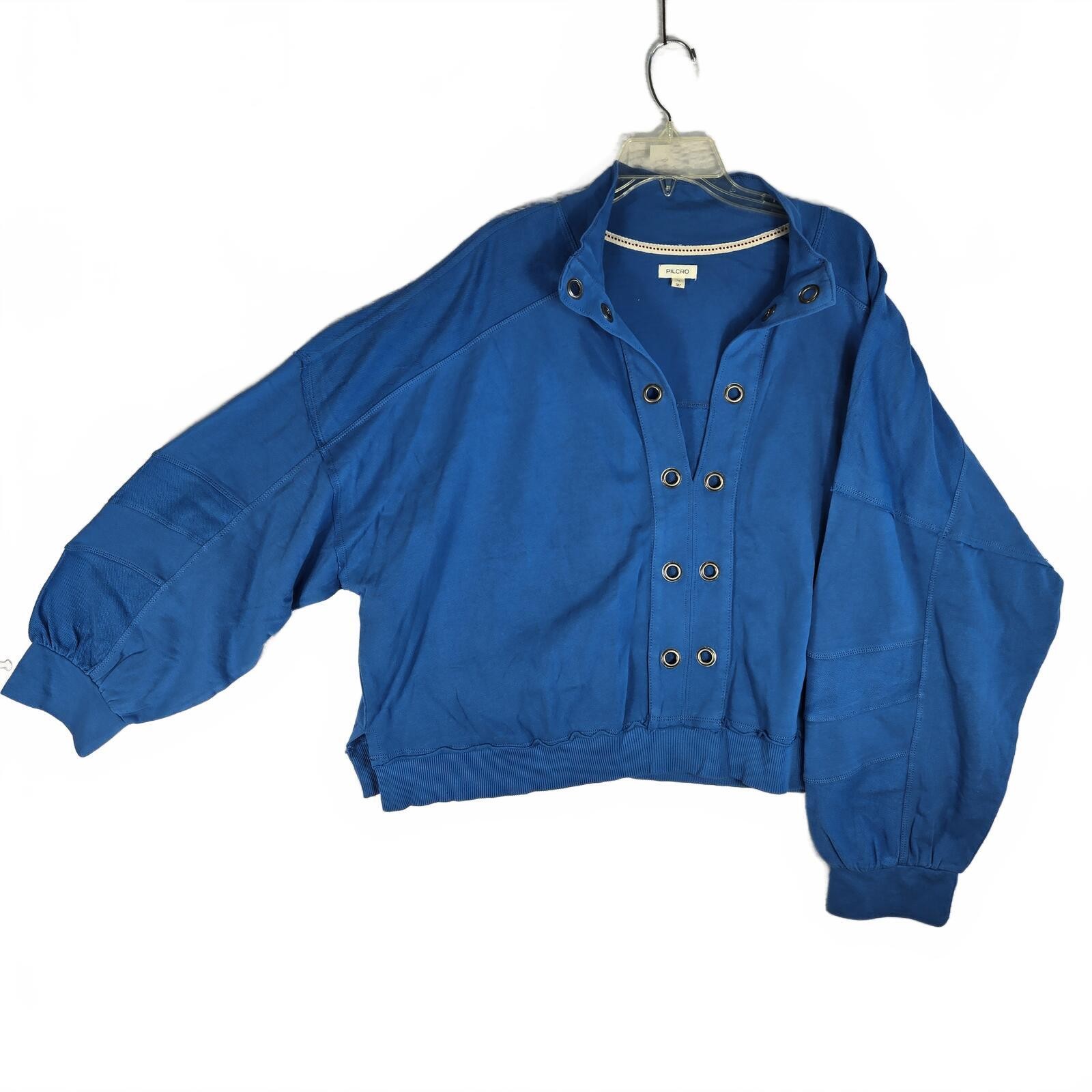 Pilcro Anthropologie Blue Grommet Eyelet Sweatshirt 3X Boho Gorpcore Streetwear
