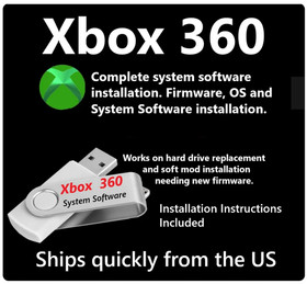 Xbox 360 USB Complete System Software for New Hard Drive Installation or Replace