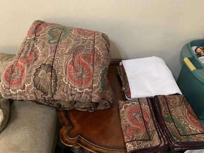 Crown Crafts Royal Sateen Kitan Marquis Royal Full Comforter 4 Piece Set USA