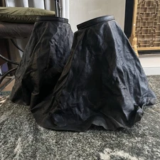 $2.5K RICK OWENS (40/39) Rare Skirt Open Toe Wedge Leather Heel Black Italy