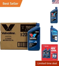 High RPM 4-Stroke SAE 20W-50 Engine Oil | 6-Pack of 1 QT Bottles for Motorcycles