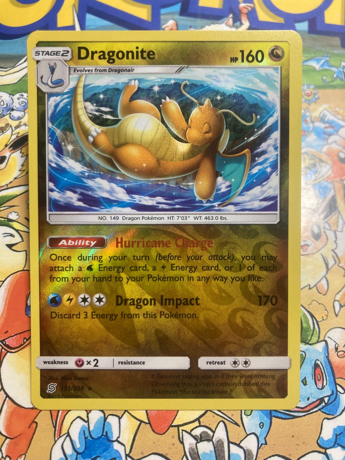 Dragonite 151/236 Rare Unified Minds Pokemon Reverse Holo TCG