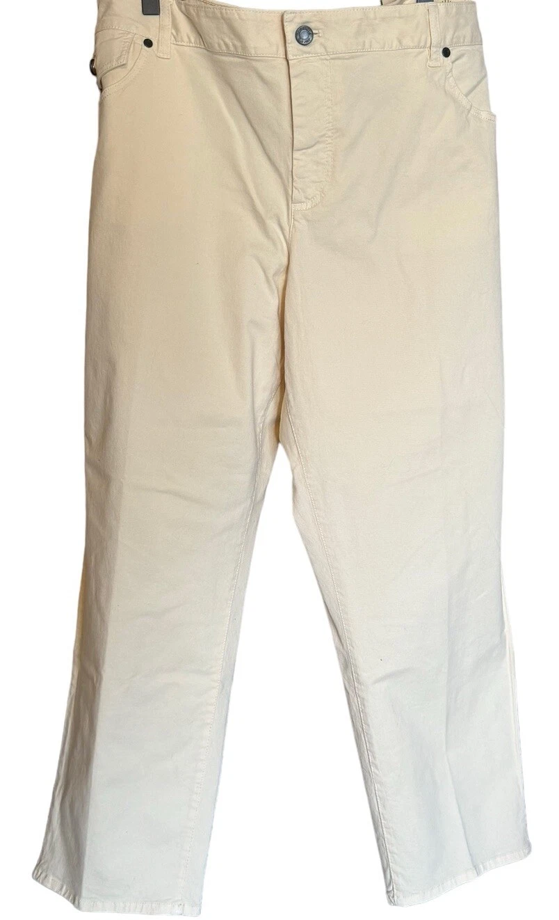 Talbots Womens Size 24W Signature Pant Capri Crop Light Yellow Summer Casual