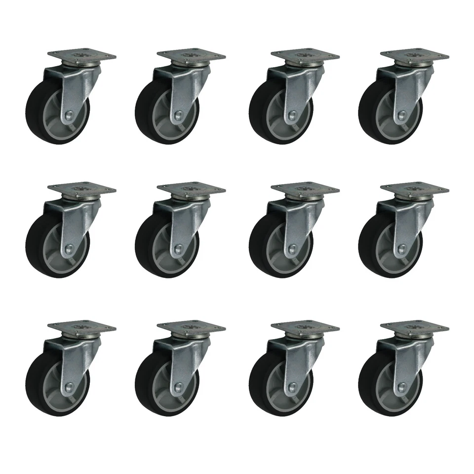 STRICKER-ROLLEN 12 Stück 50 mm Möbelrollen Lenkrollen Transportrollen für Parkett Laminat