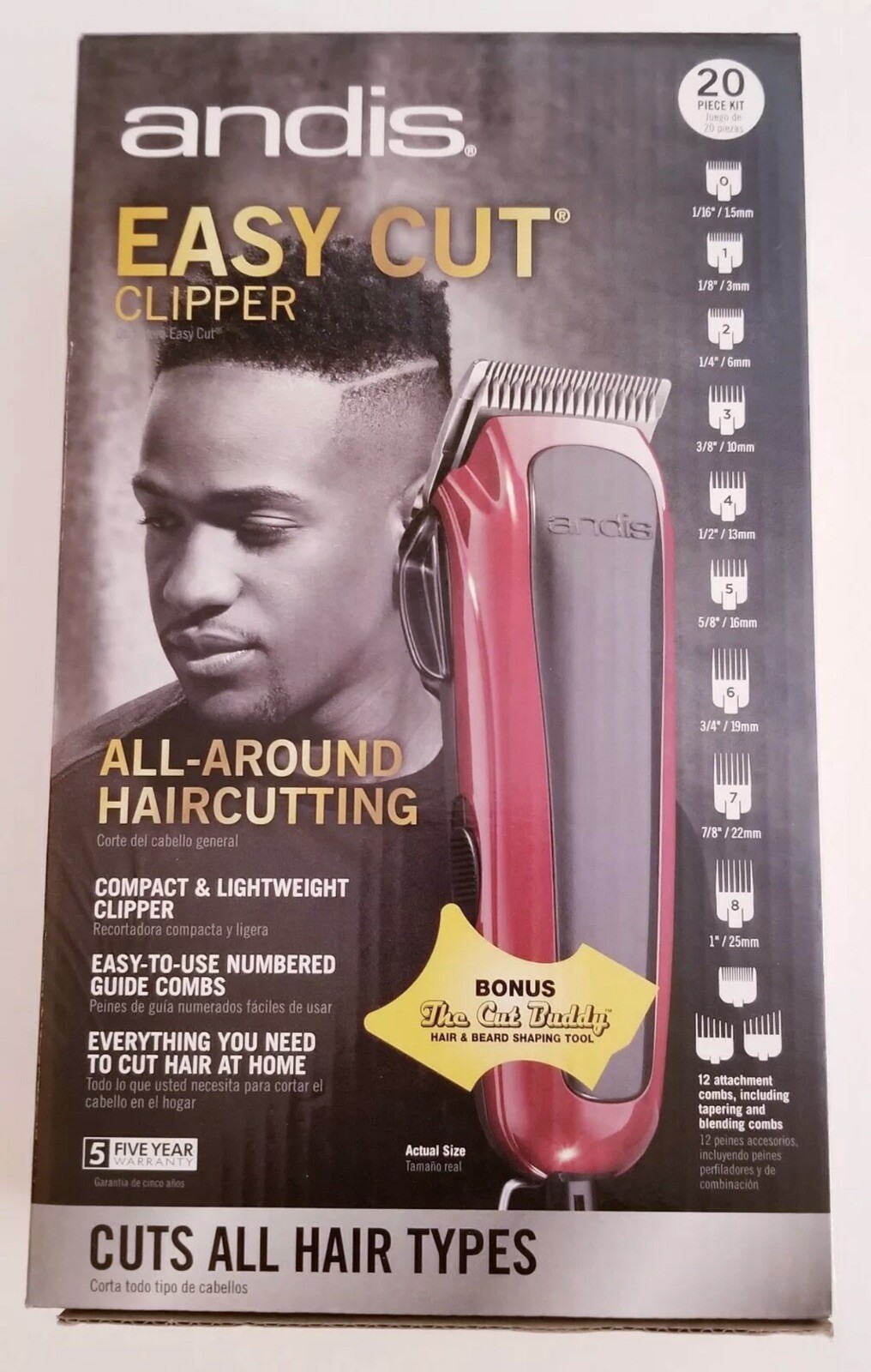 Andis Easy Cut Rotary Motor Clipper Haircutting Kit Adjustible Blades