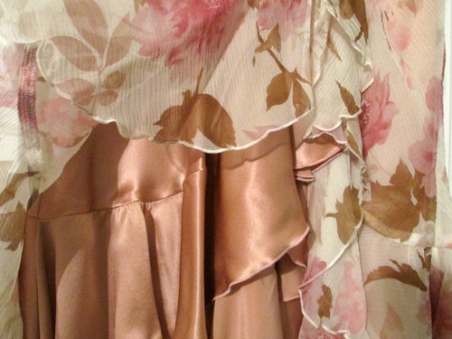 NEW Pink Floral Asymmetrical Silk Chiffon Knee Skirt THE LIMITED Women Size 2 - Picture 3 of 11