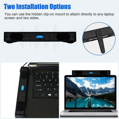 USB Laptop Tragbarer Stereolautsprecher Audio Soundbar Lautsprecher für PC B3V5 - Picture 8 of 12