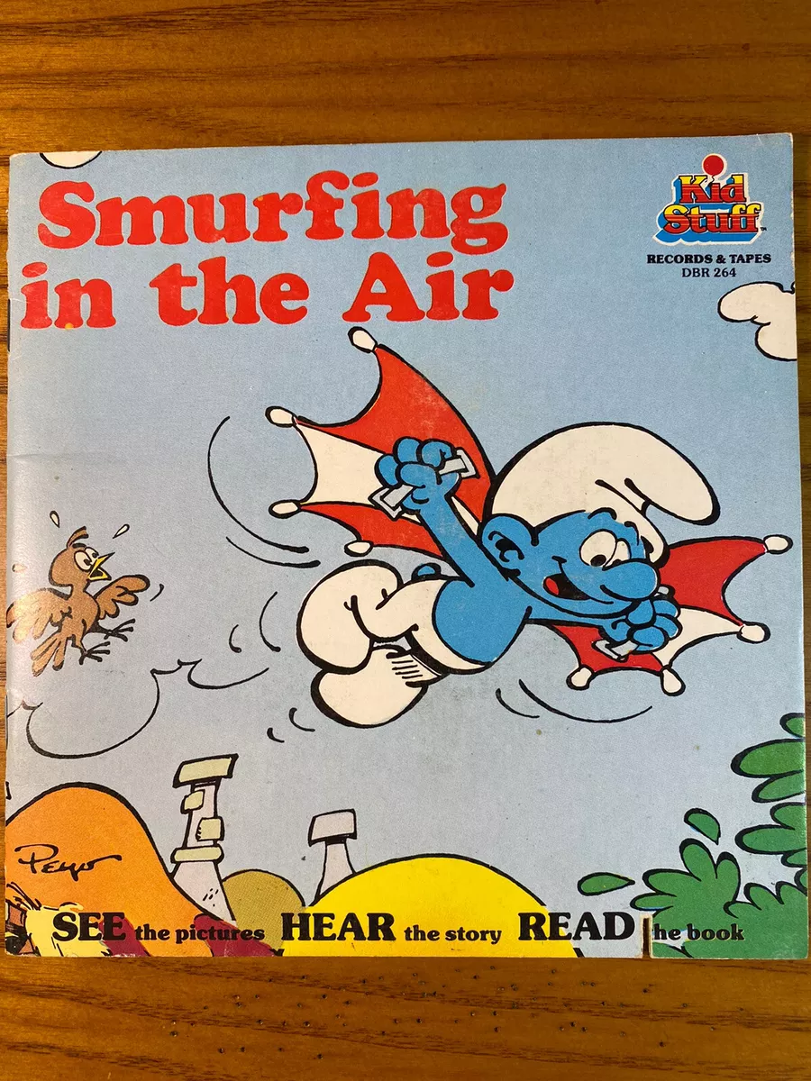 Smurfs Vintage 1984 Collectible Smurfing in the Air Read-along Book w record