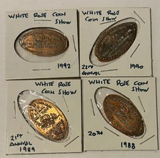 4 different White Rode Coin Show Elongated Cent Coin Collection  Lot 502