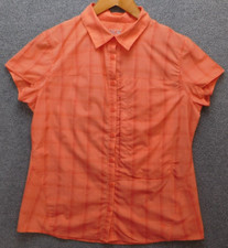 Mountain Hardwear Button Up Top Womens Size 12 Orange Terralake Plaid