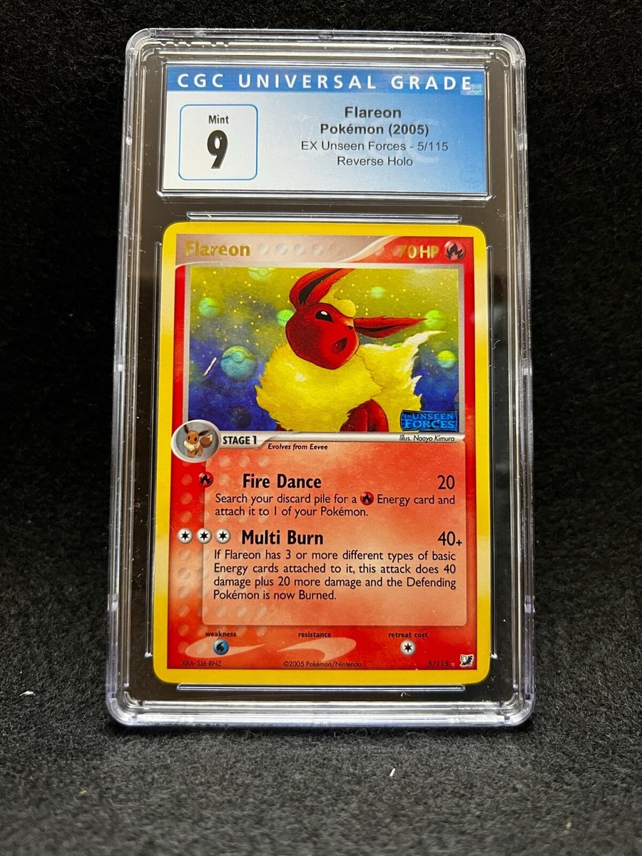 Pokemon FLAREON 5/115 (Reverse Holo Rare) Unseen Forces - CGC 9 | eBay
