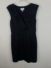 Ann Taylor Loft Women’s Black  Dress Lined Sleeveless Surplice Neckline Size 6