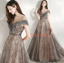 Gorgeous Round Collar Beads Embroidery Floral Evening Dresses Cocktail Prom Gown