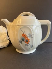 Vintage Enterprise Aluminum Co Drip-O-Lator Ceramic Coffee Pot Orange & Grey