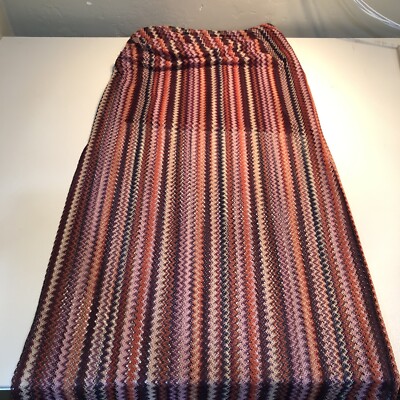 Francesca's Women's Annora Chevron Slit Maxi Skirt M