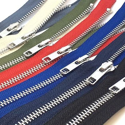 YKK Zip Open end, Metal Teeth Coat Zips - 9 Zipper colours in 12 lengths
