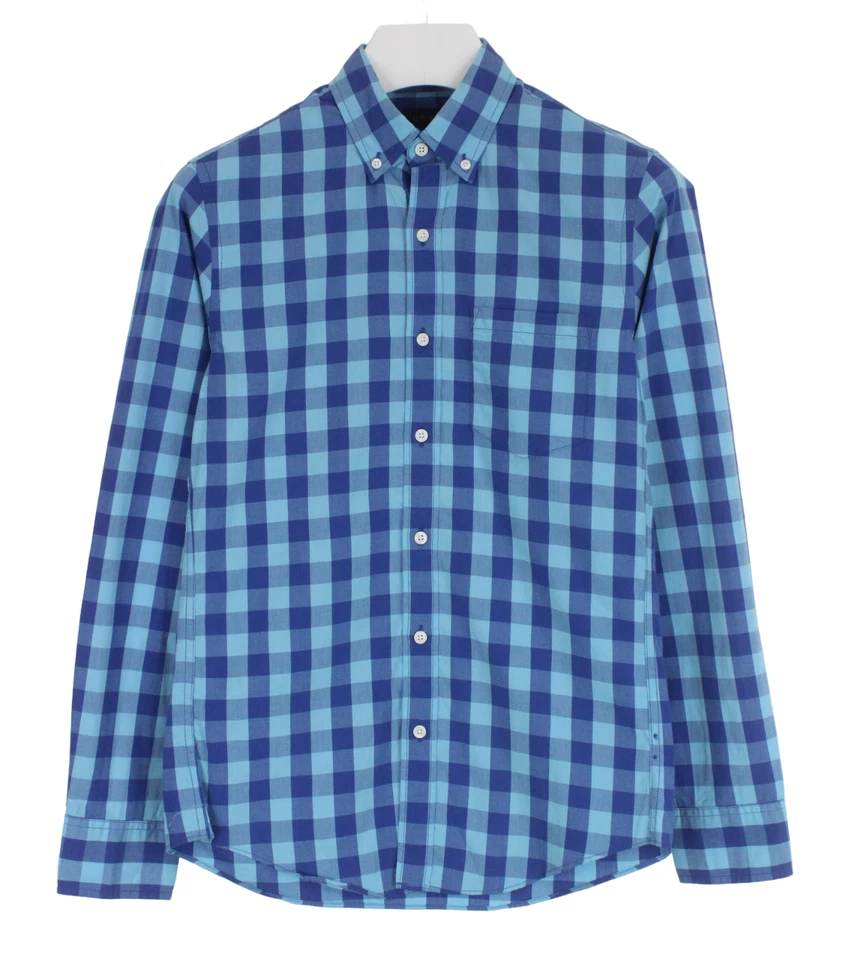 J.CREW Chemise Slim Homme SMALL Boutons Col Boutonné Poche Bleu Coton - Photo 1/4