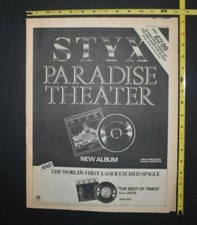 Styx Vintage 1981 Full Page UK Album /Single Ad  Paradise Theater