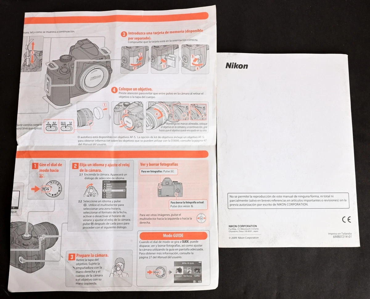 Nikon D3000 Camera Manual
