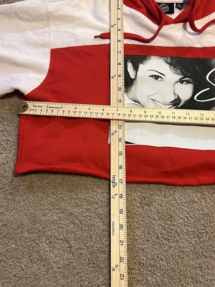Official Selena Merchandise Red Hoodie Sweatshirt Women's Crop Top Size
