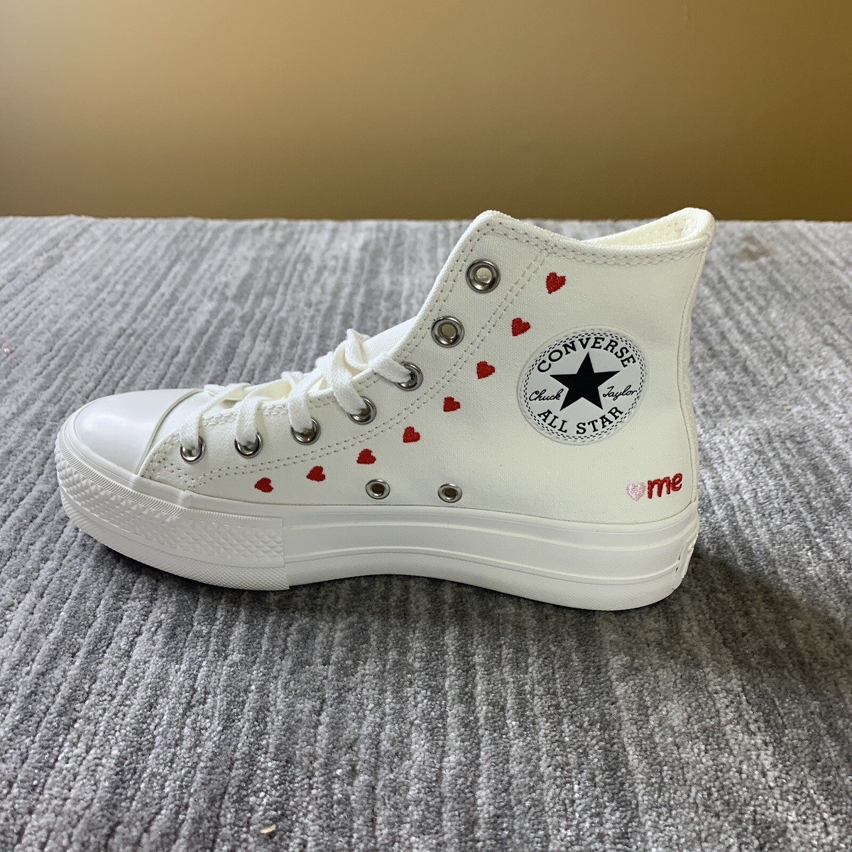 Converse Chuck Taylor All-star Hi White Red Hearts Wmns Size Converse Chuck Taylor All-star Hi White Red Hearts Wmns Size