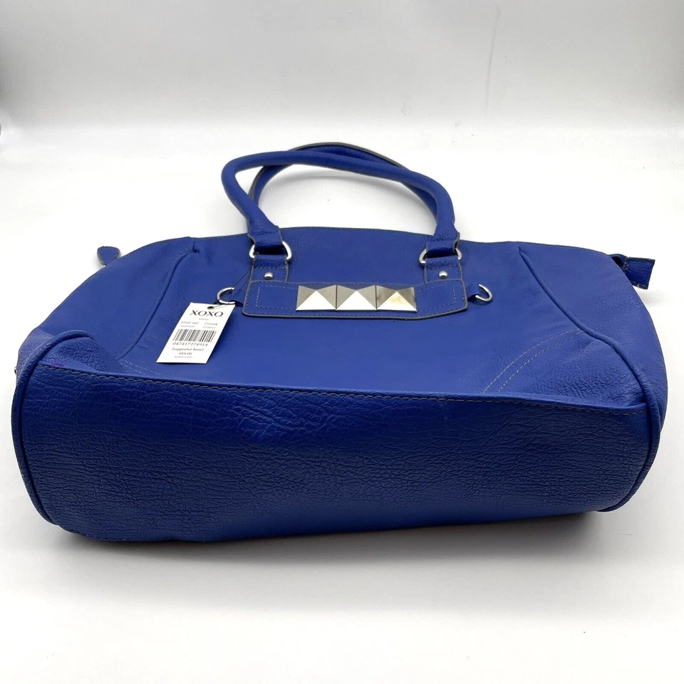 NUEVO CON ETIQUETAS XOXO 'KYRAH' Azul Cobalto Imitación Cuero Tachonado Grande Bolso de Hombro Cartera Foto 4 de 4