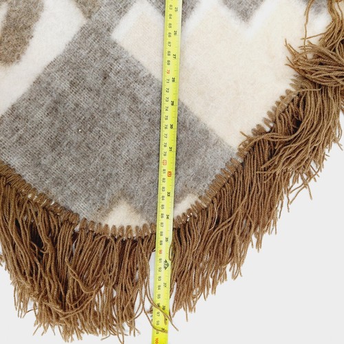 Unbranded Knit Poncho One Size Earth Tones Fringe Neck Tie Scarf Boho Festival - Picture 16 of 16