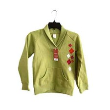Gymboree Green Argyle Shawl Collar Sweatshirt Kids 7-8