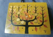 VTG Enid Collins Money Tree  Box Bag Mirror Collins of Texas Bejeweled