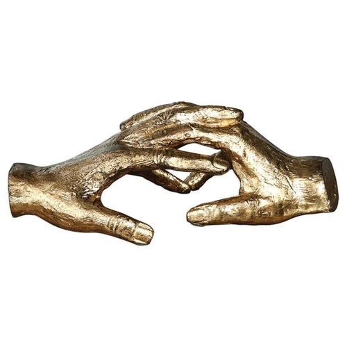 Uttermost Hold My Hand Contemporary Iron Sculpture in Gold Finish - Picture 1 of 3