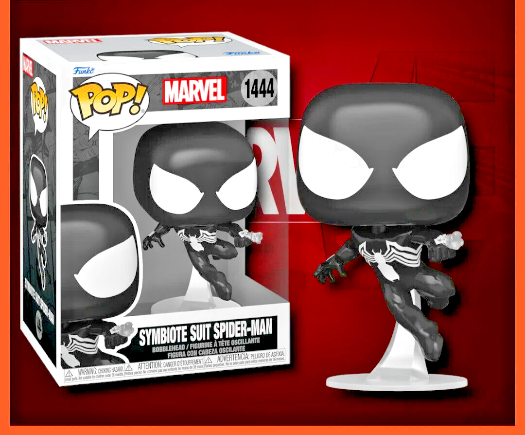 Spider-Man Symbiote Black Suit Marvel #1444 Funko Pop! | eBay UK
