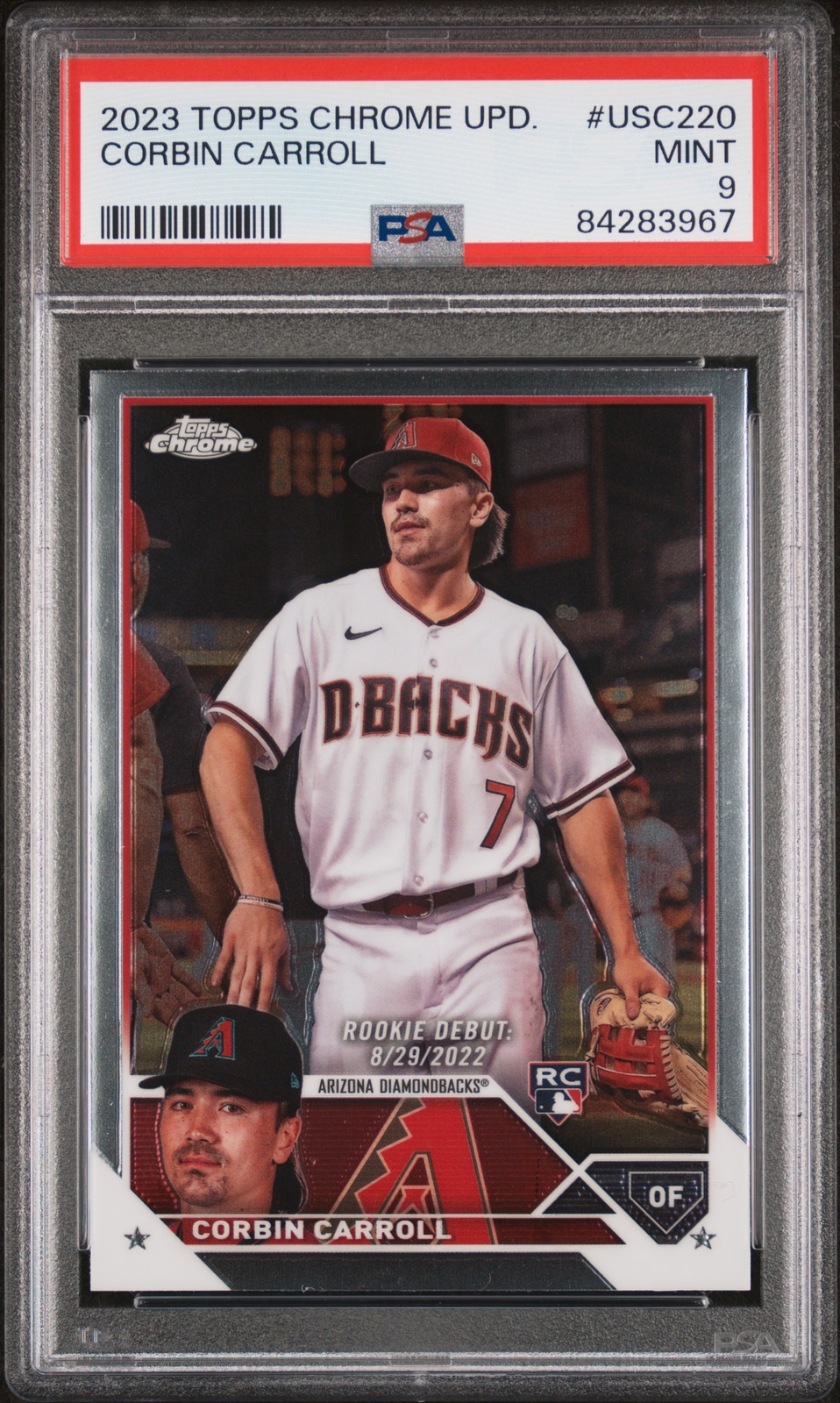 2023 Topps Chrome Update #USC220 Corbin Carroll Arizona Diamondbacks PSA 9