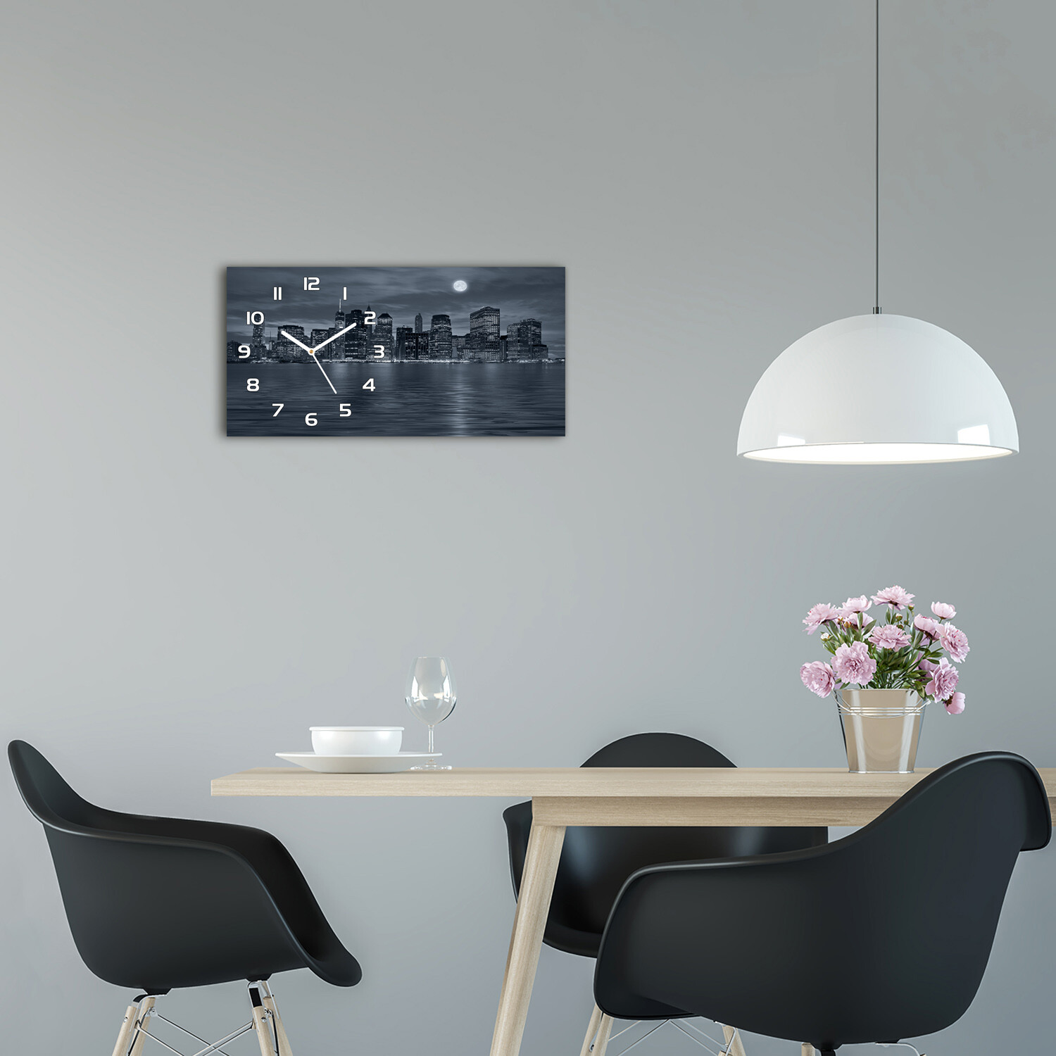 Silencieux Horloge murale sur toile 30x60 Homme Nu Sur Un Gustav Klimt